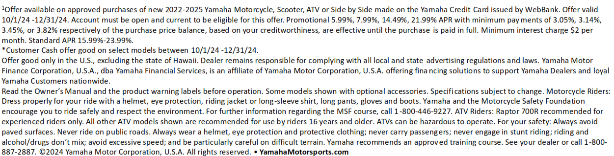 Yamaha disclaimer